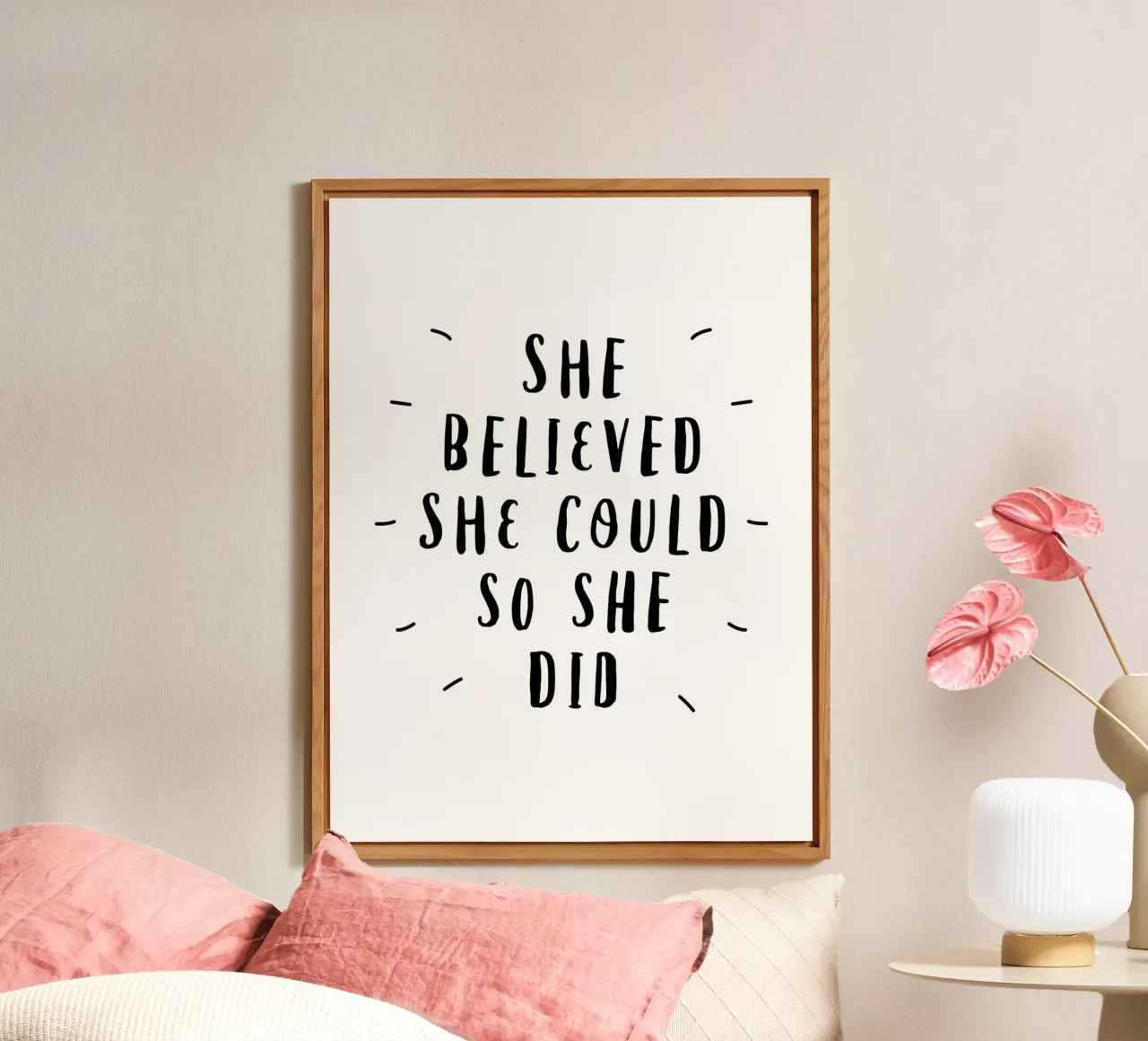 She Believed She Could So She Did Typografie Design in Black alu-dibond by THE MOTIVATED TYPE