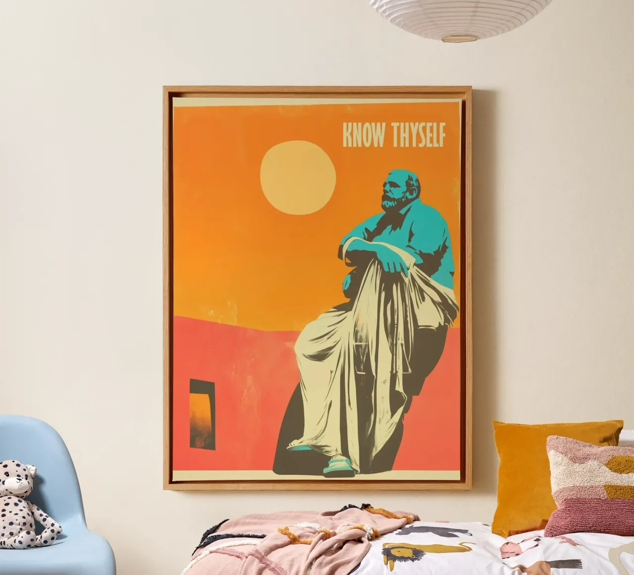 Know thyself | Philosophical Risography canvas by Autofocus