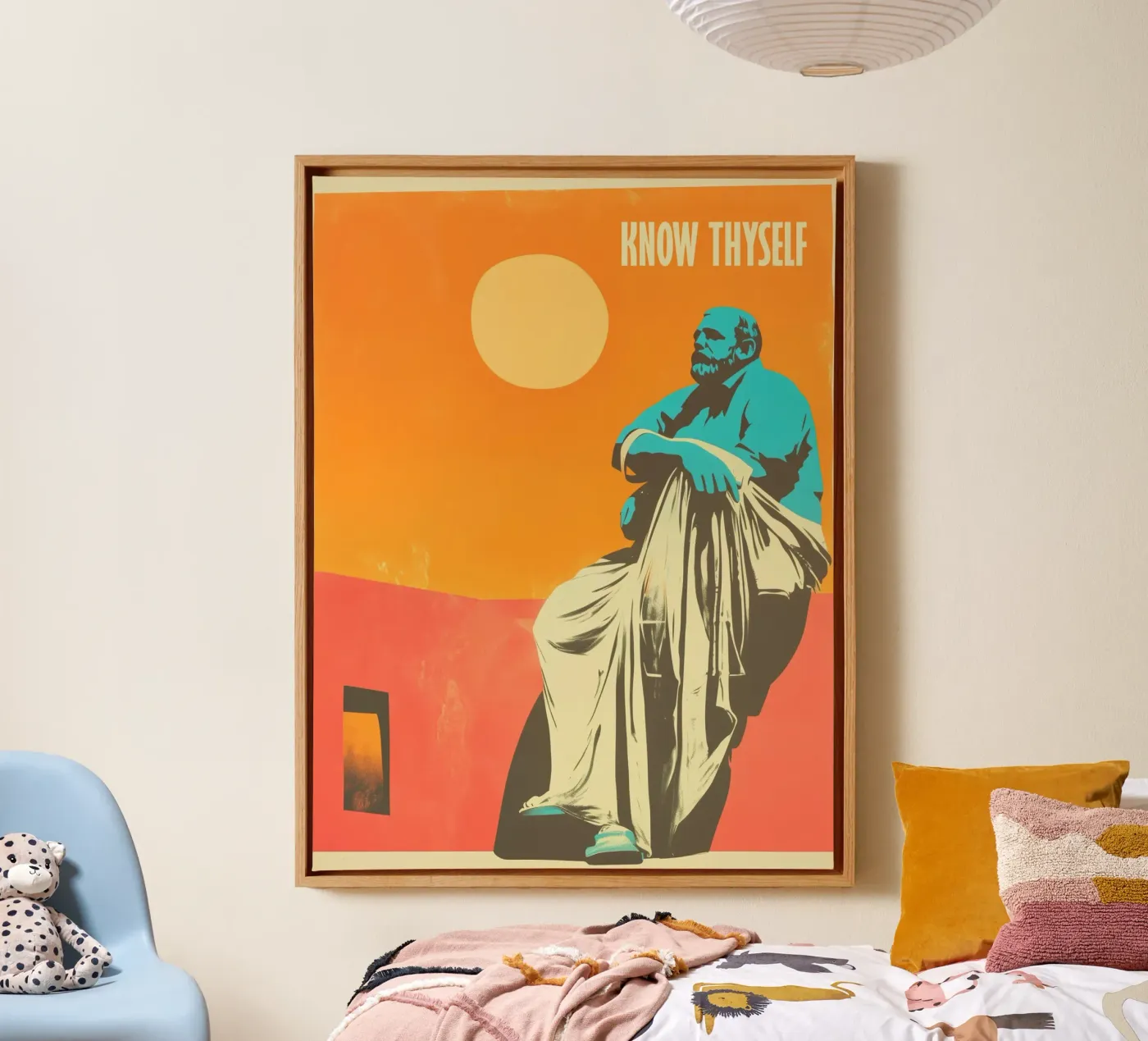 Conosci te stesso | Risografia filosofica tela da Autofocus
