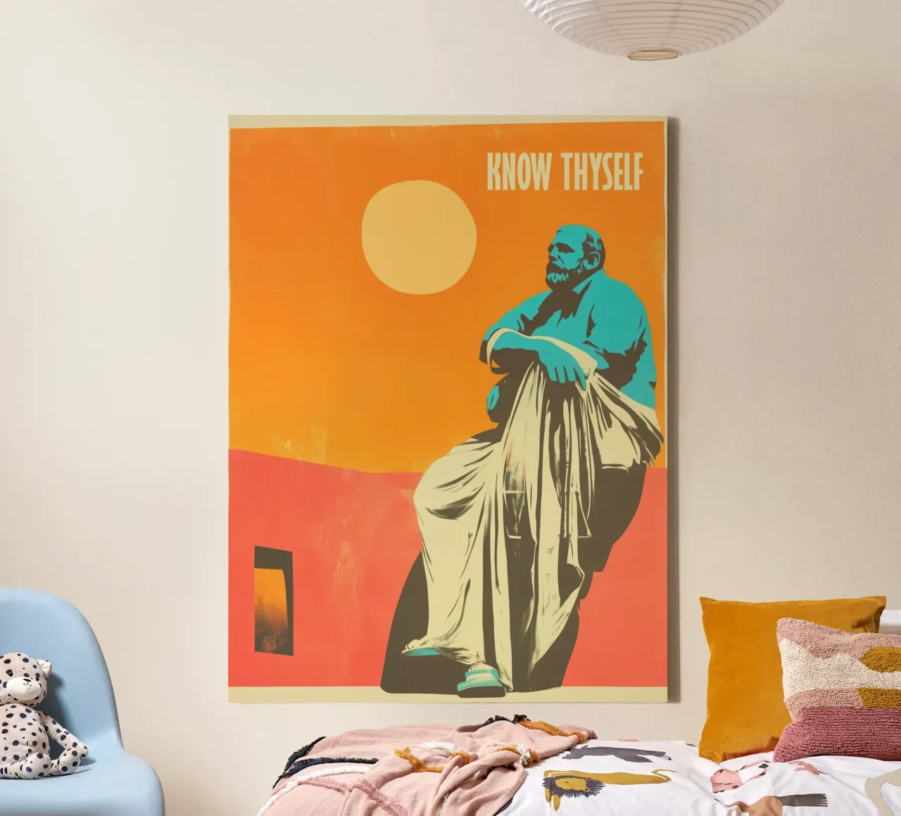 Know thyself | Philosophical Risography canvas by Autofocus