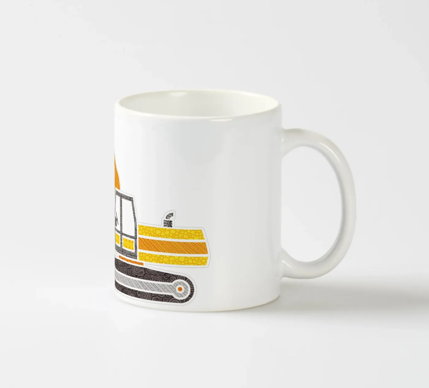 Bagger ceramic mug by UN-TYPISCH