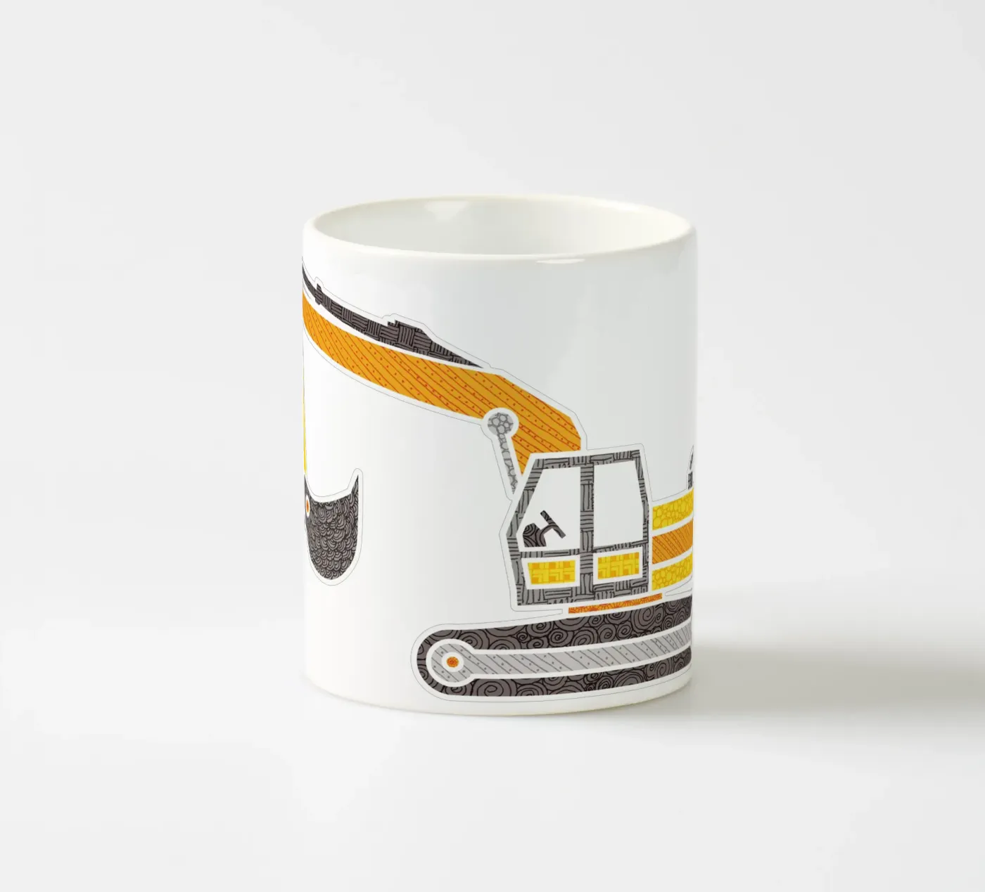 Bagger ceramic mug by UN-TYPISCH