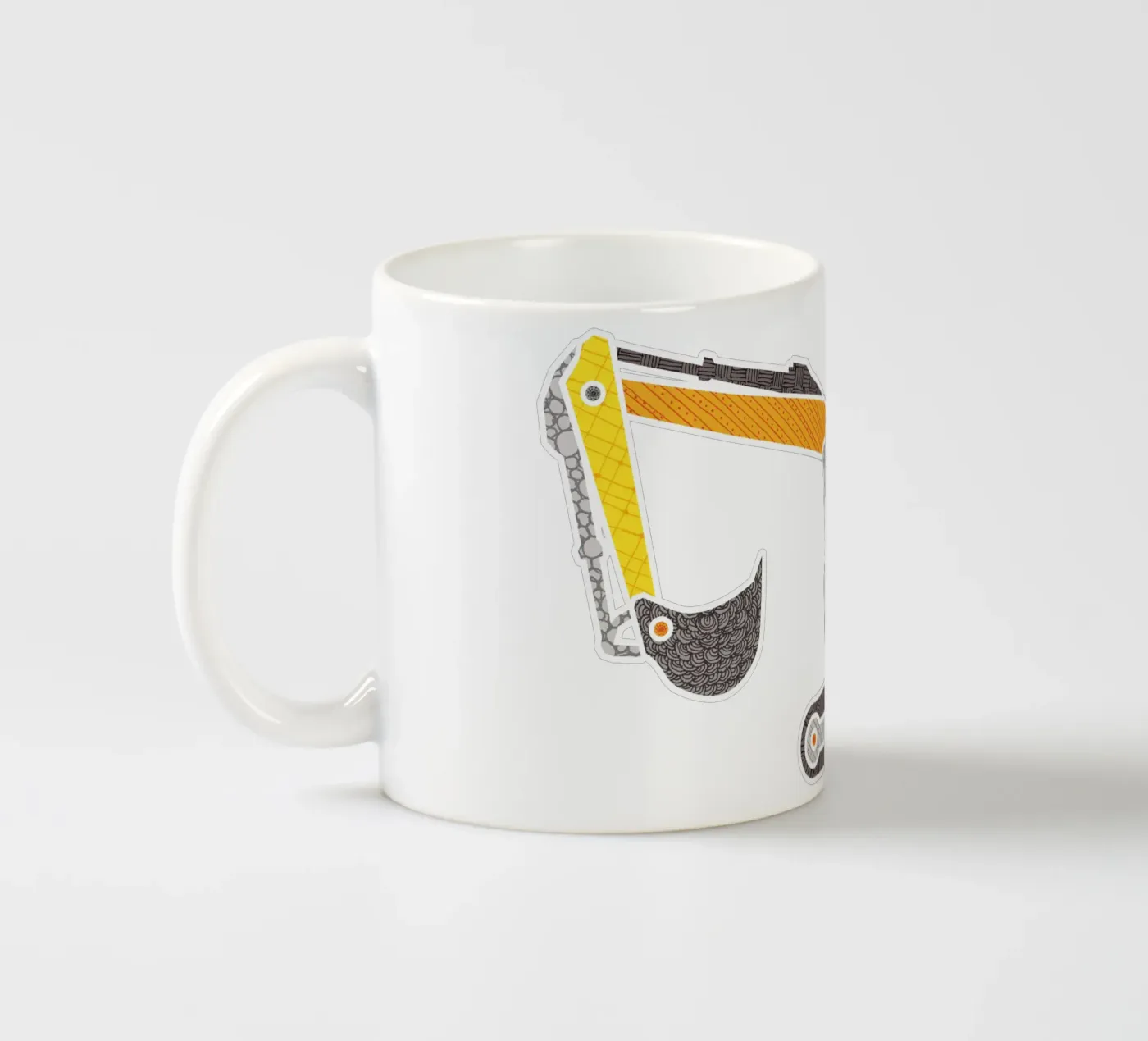 Bagger ceramic mug by UN-TYPISCH