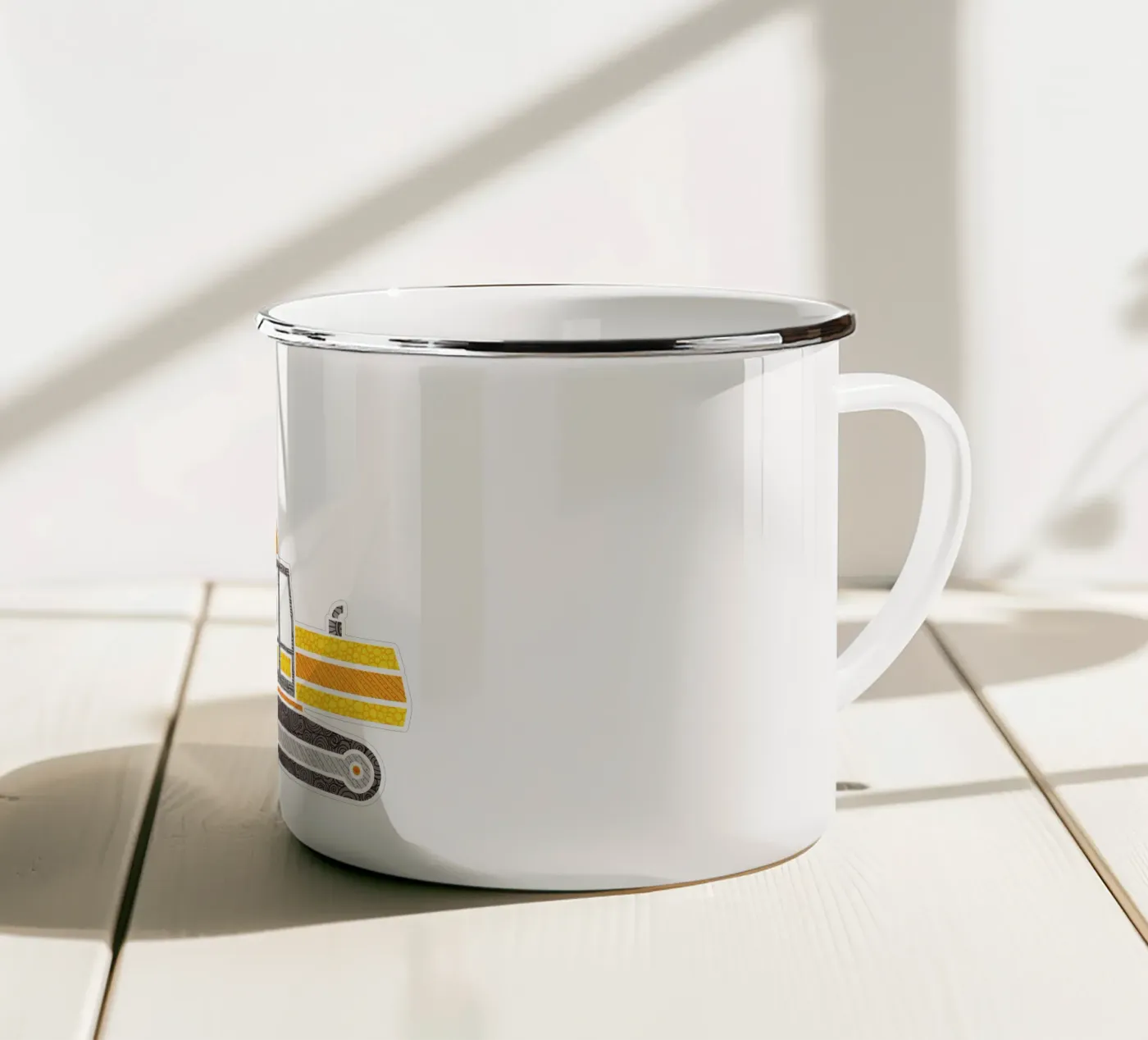 Bagger enamel mug by UN-TYPISCH