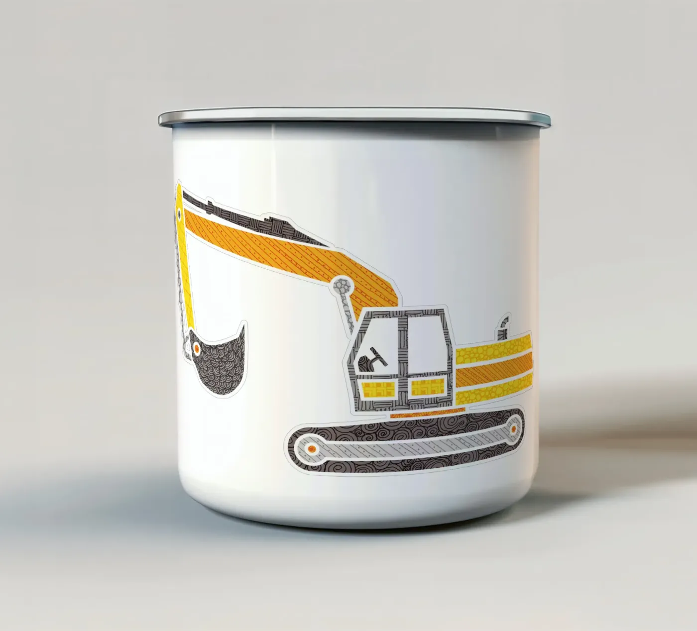 Bagger enamel mug by UN-TYPISCH