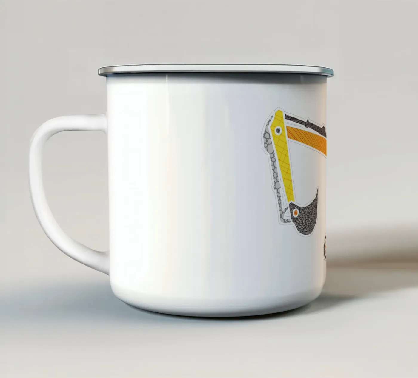 Bagger enamel mug by UN-TYPISCH