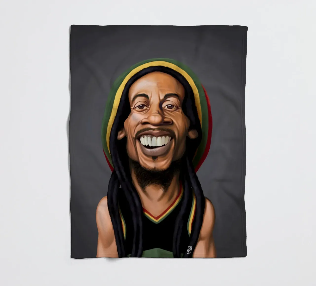 Bob Marley fleece blanket by Rob Art | Illustration