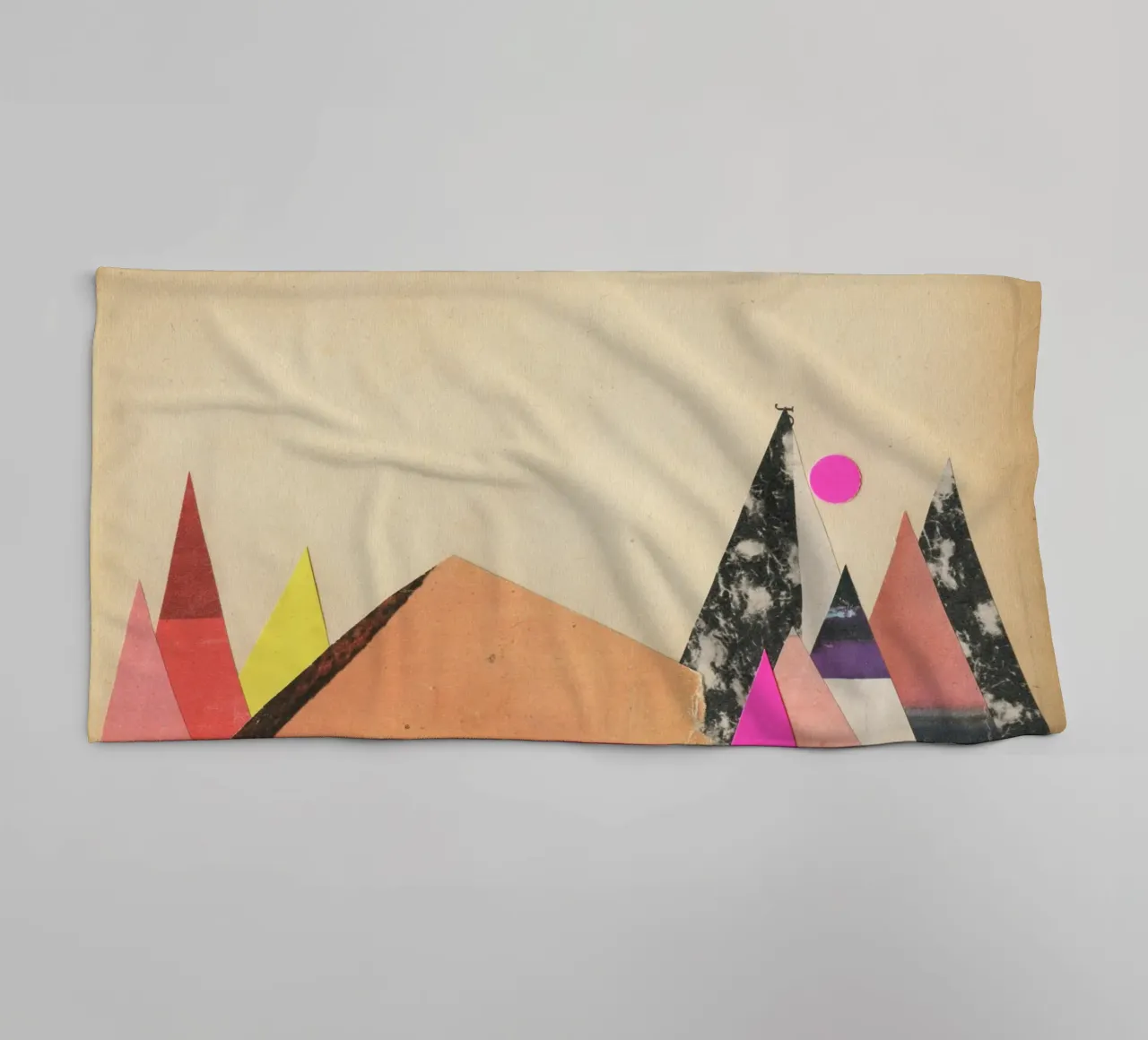 Paper Mountains 1 towel by Cassia Beck Collage