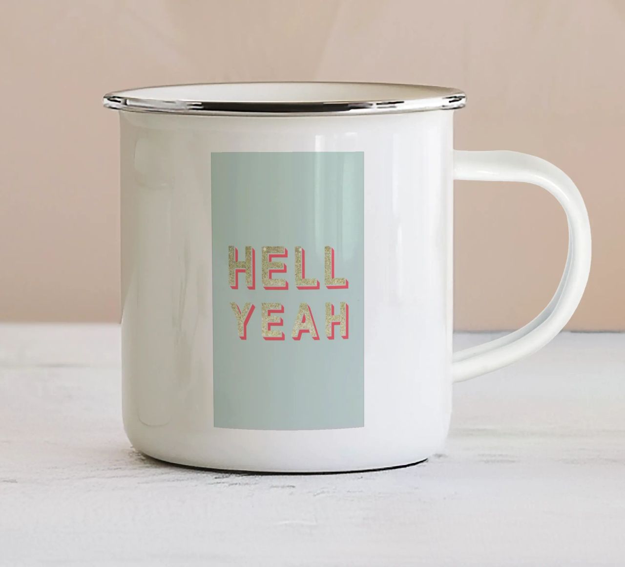 Hell Yeah tazza in smalto da Kind of Style