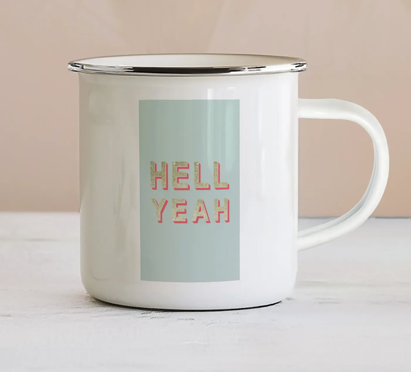 Hell Yeah enamel mug by Kind of Style
