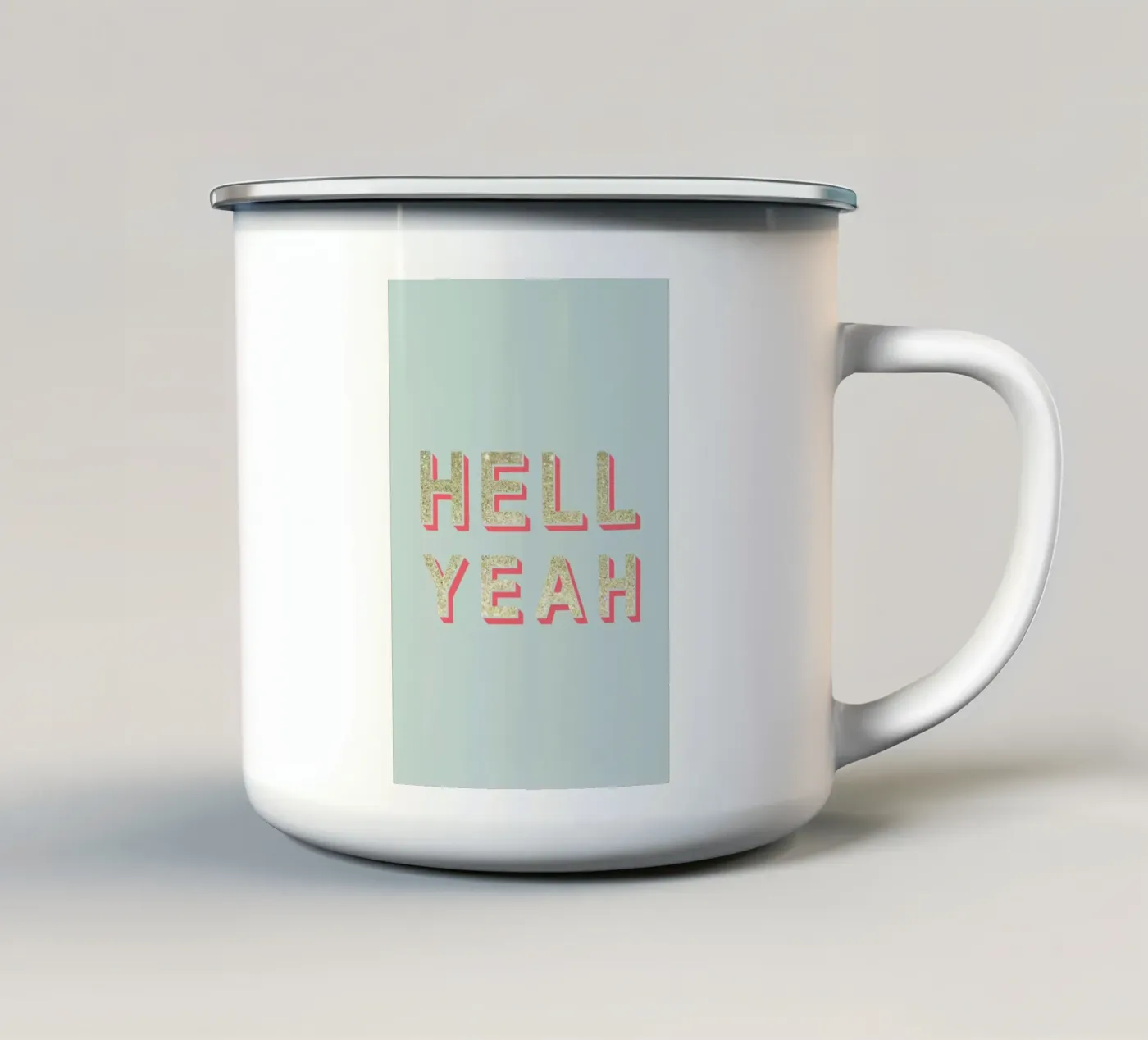 Hell Yeah enamel mug by Kind of Style