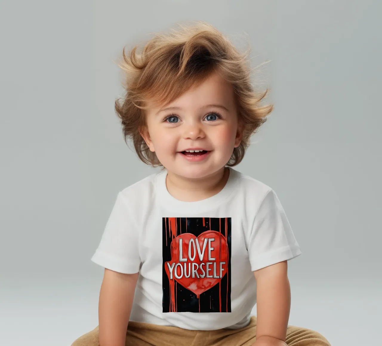 Love yourself poster text art baby t-shirt by Justyna Jaszke JBJart