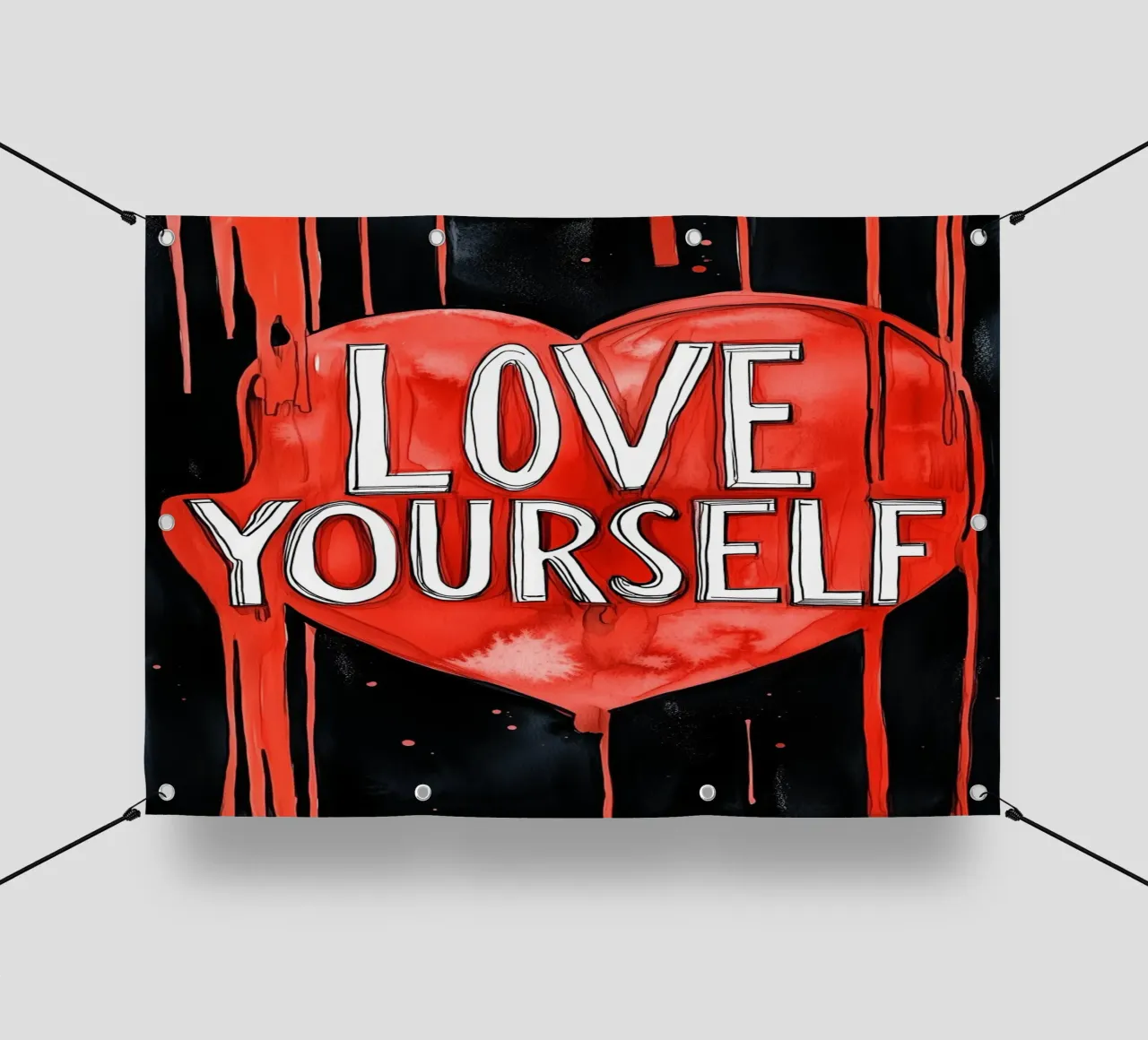 Love yourself poster text art pvc cover by Justyna Jaszke JBJart