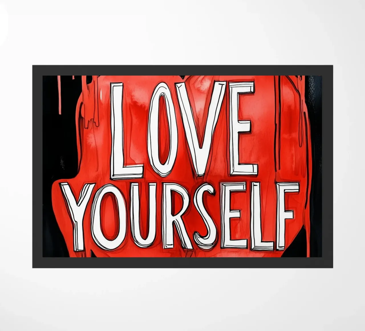 Ama te stesso poster text art zerbino da Justyna Jaszke JBJart
