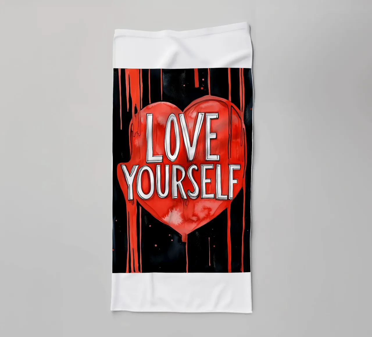 Ama te stesso poster text art asciugamano da bagno da Justyna Jaszke JBJart