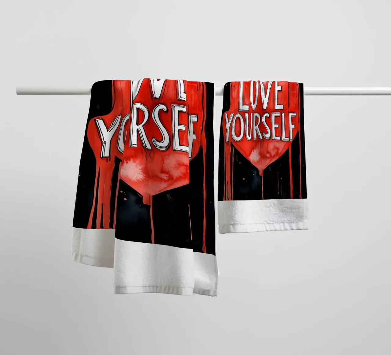 Ama te stesso poster text art asciugamano da bagno da Justyna Jaszke JBJart