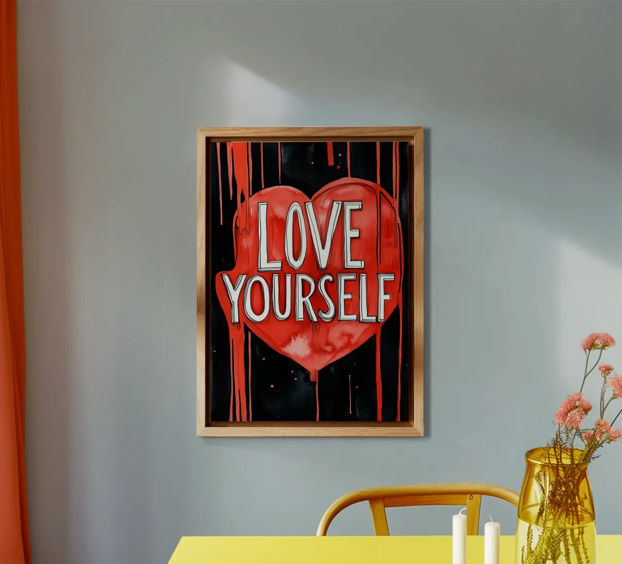 Love yourself poster text art alu-dibond by Justyna Jaszke JBJart