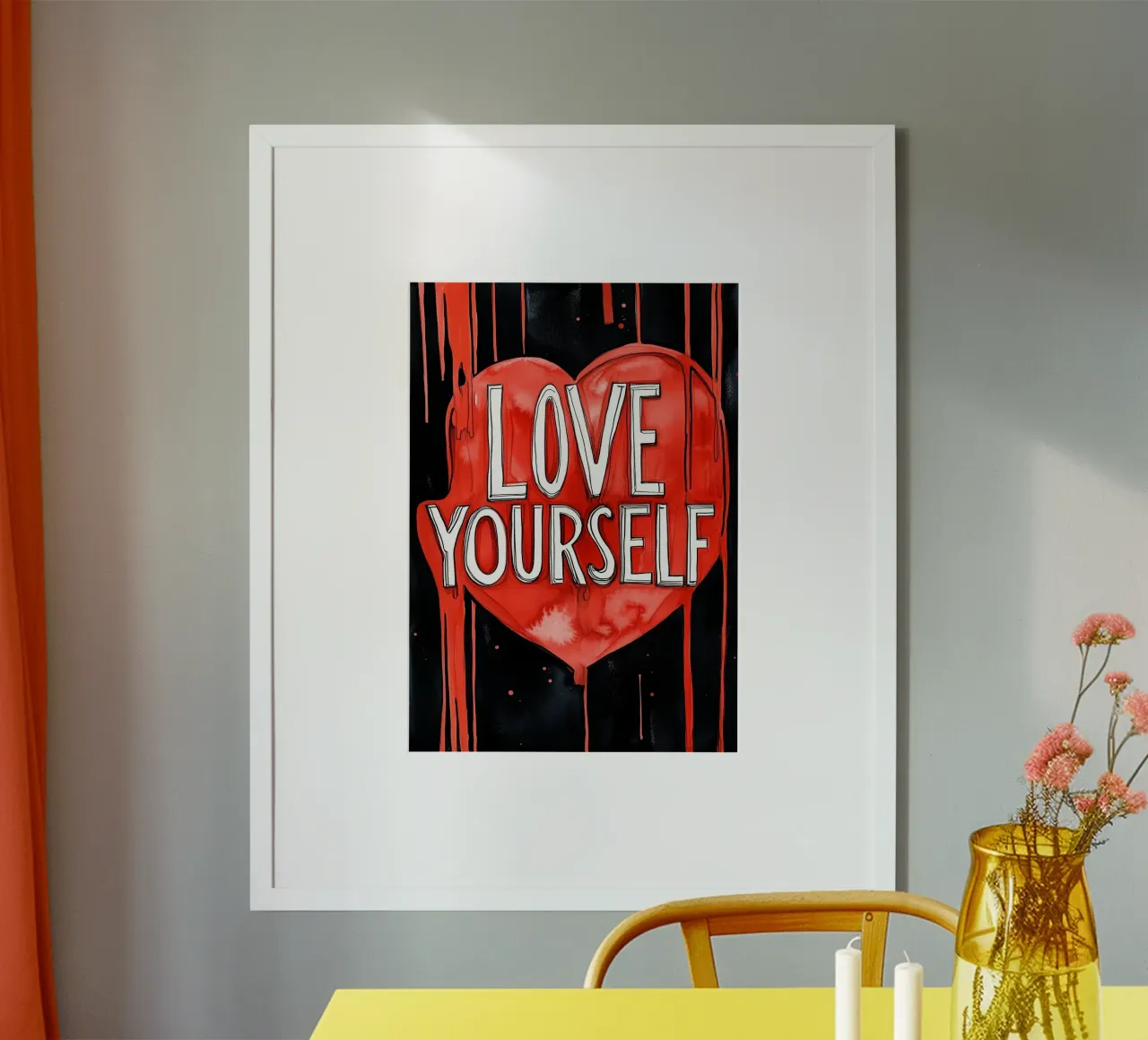 Love yourself poster text art poster by Justyna Jaszke JBJart