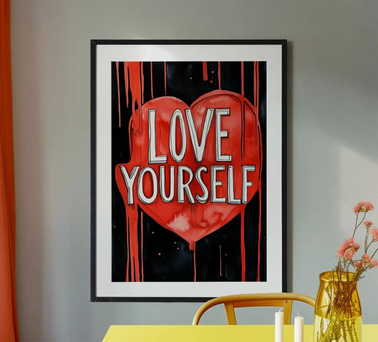 Love yourself poster text art poster by Justyna Jaszke JBJart