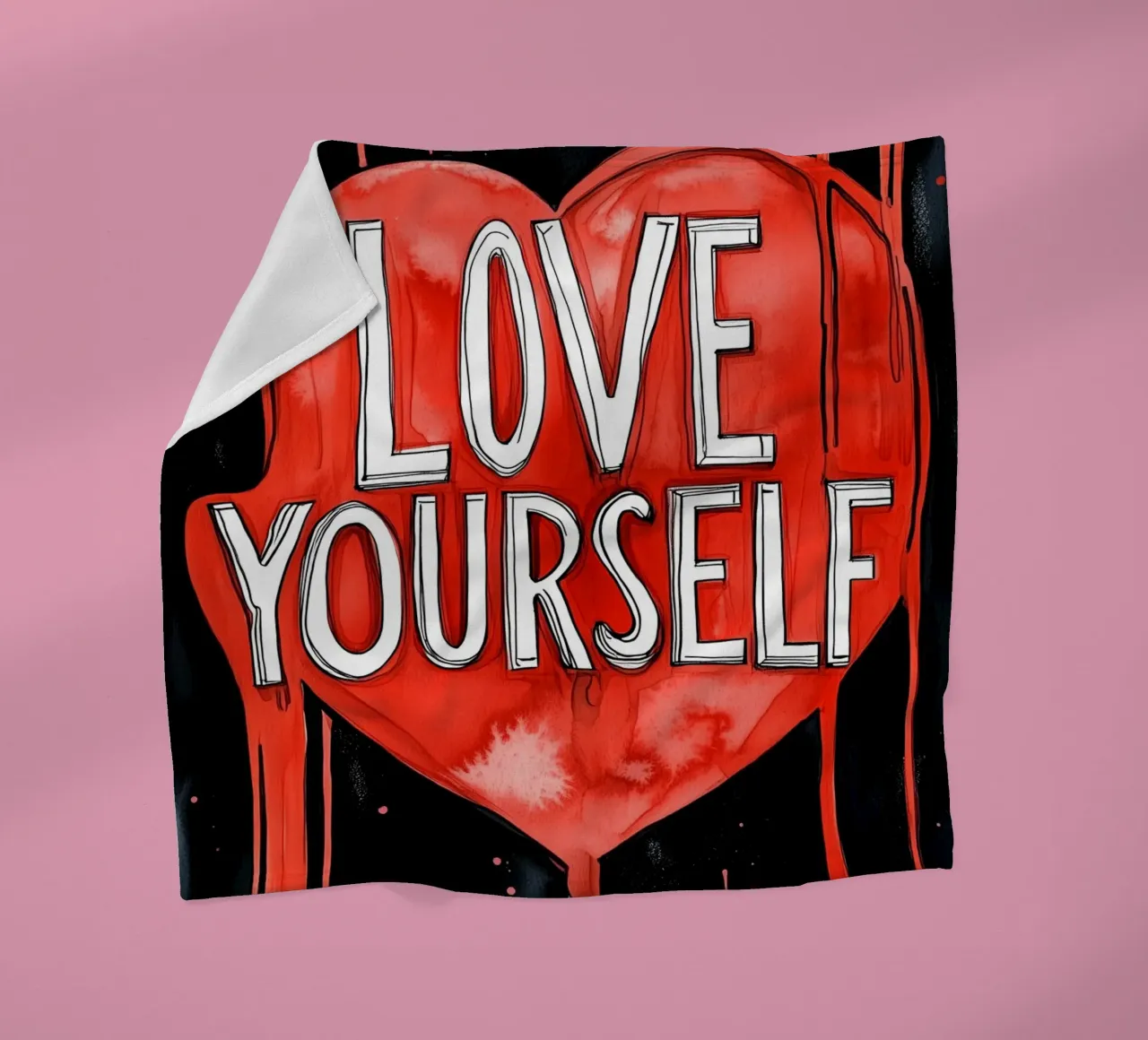 Ama te stesso poster text art coperta in pile da Justyna Jaszke JBJart
