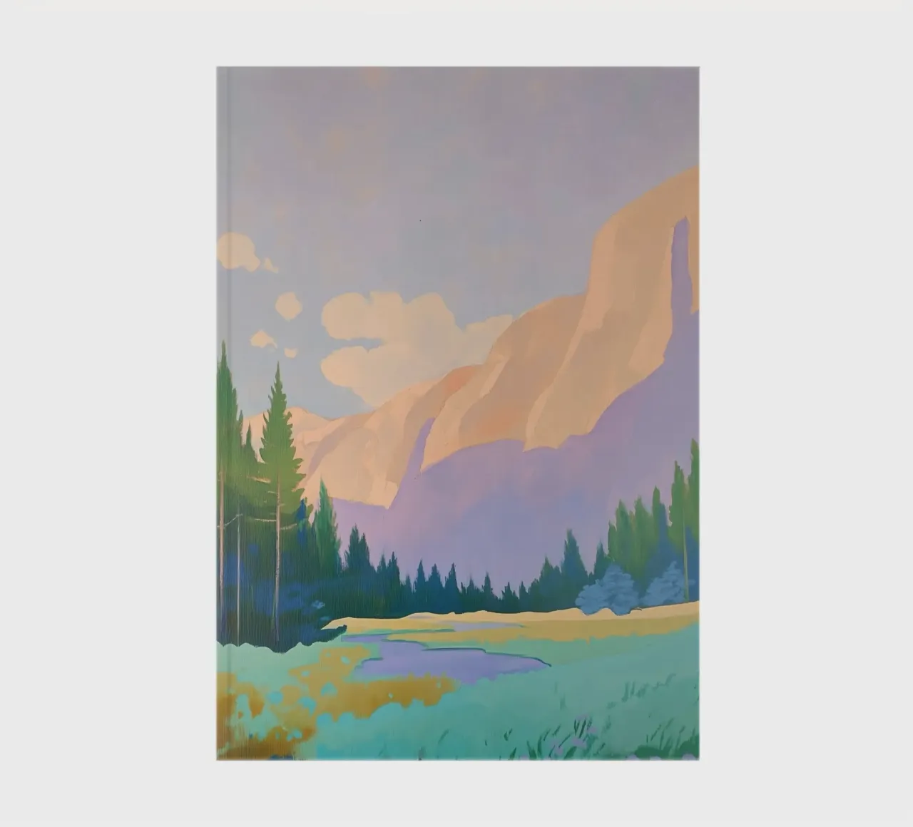 Mountain Landscape with Pine Trees notebook by Melloi Art Print