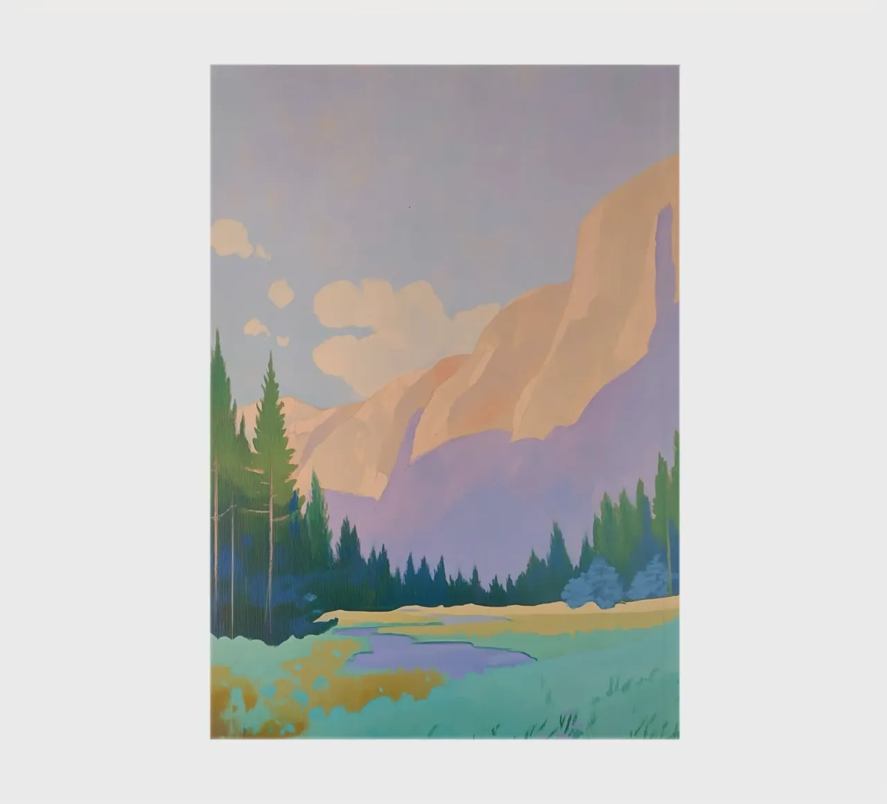 Mountain Landscape with Pine Trees notebook by Melloi Art Print