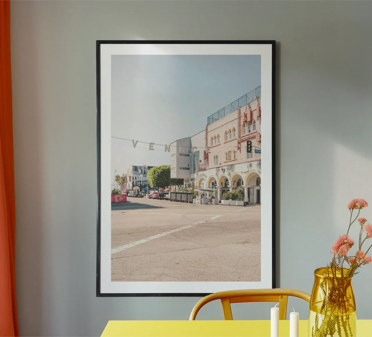 Los Angeles, USA I Insegna di Venezia all'alba poster da Julie Travel Photography