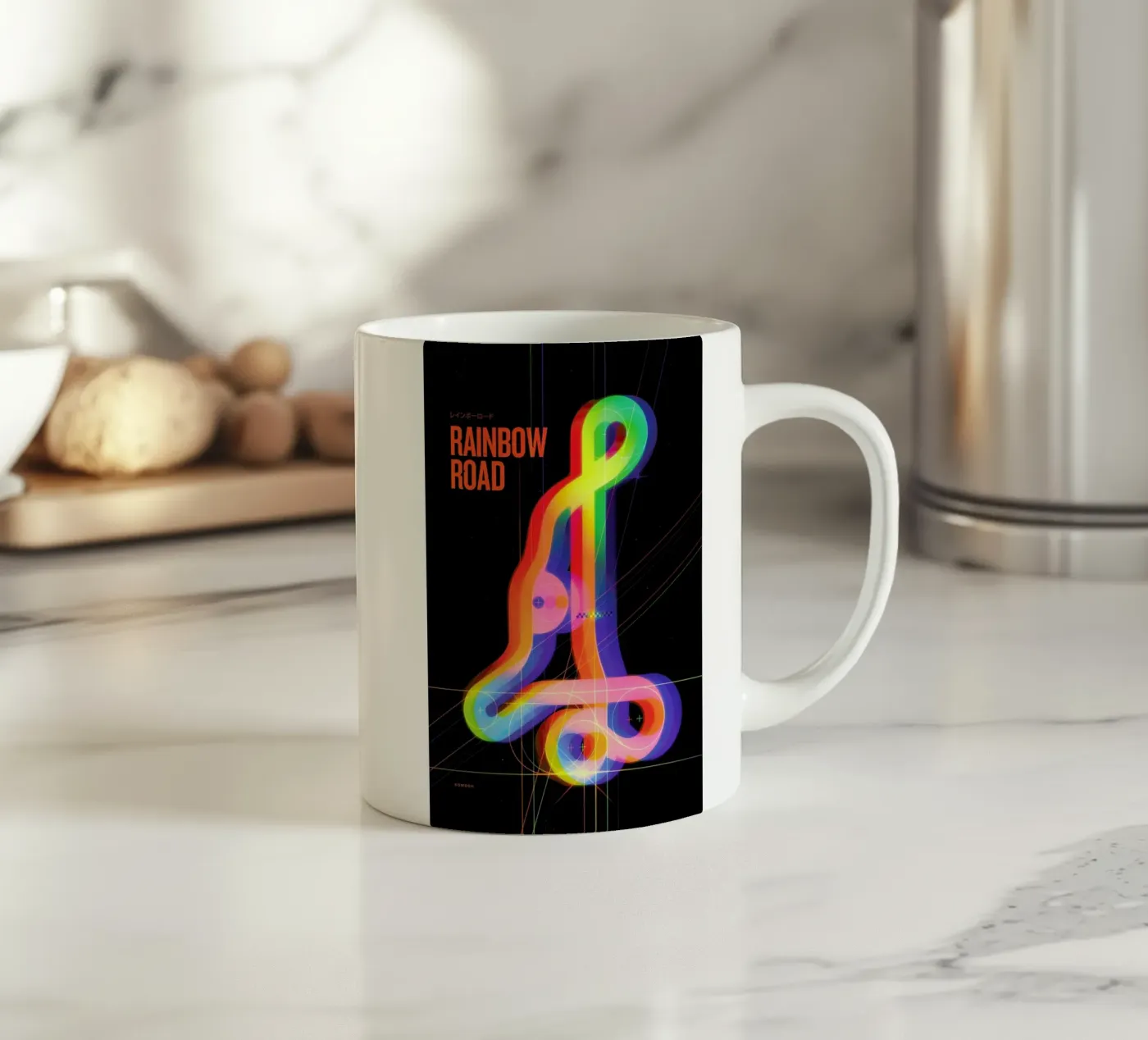 Rainbow Road ceramic mug by Komboh
