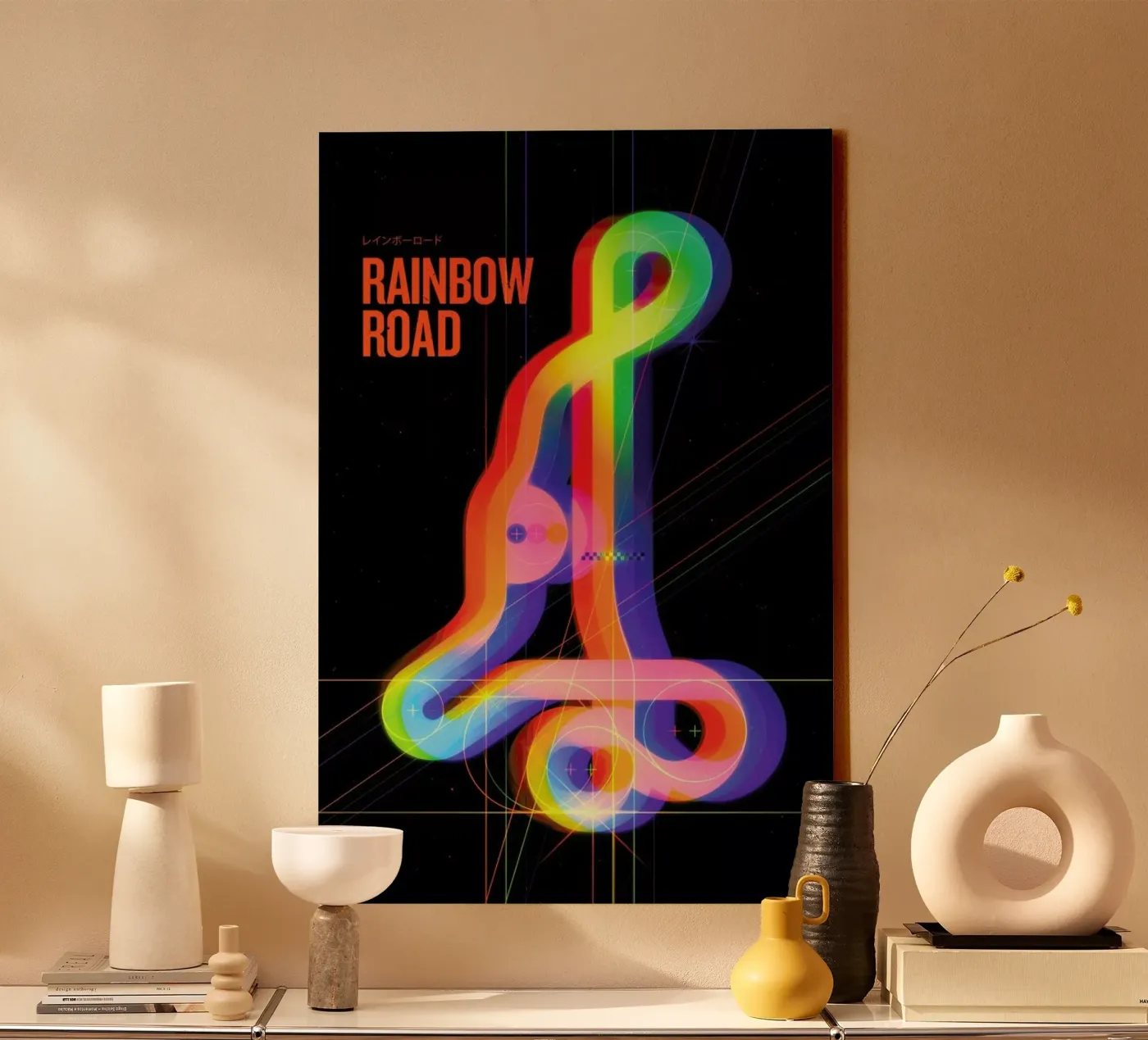 Rainbow Road canvas by Komboh