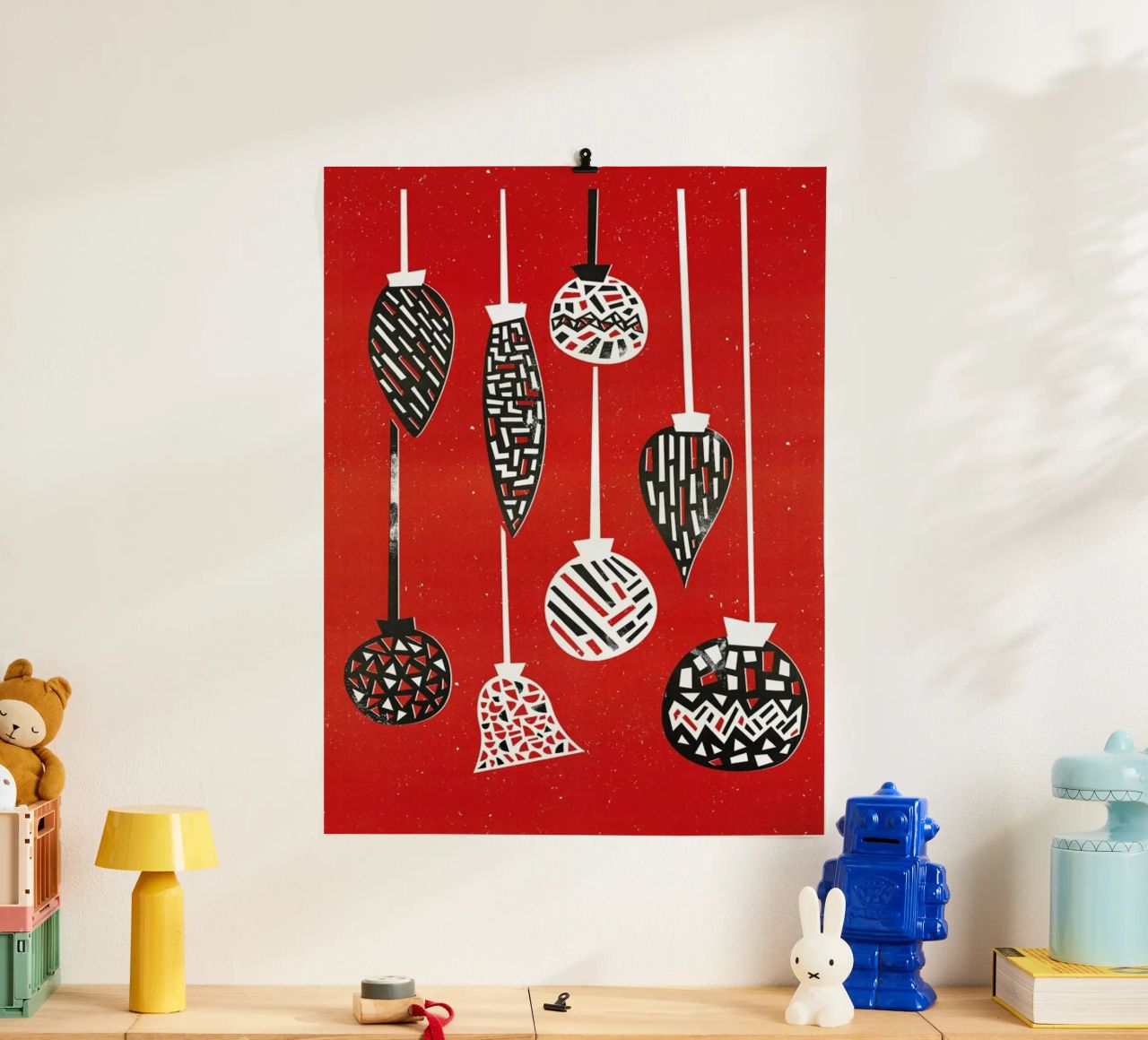Baubles poster met kunststof frame van Fox & Velvet
