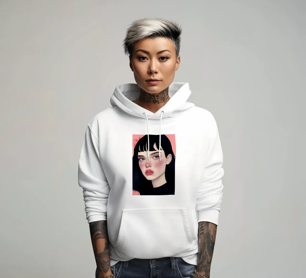 Ritratto di ragazza felpa con cappuccio da Justyna Jaszke JBJart