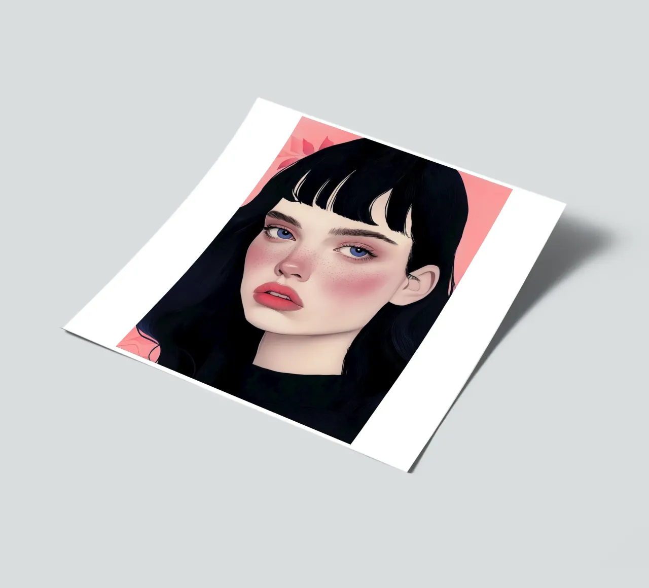 Girl portrait art sticker sheet by Justyna Jaszke JBJart