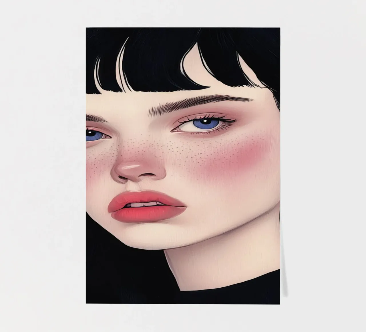 Girl portrait art sticker sheet by Justyna Jaszke JBJart