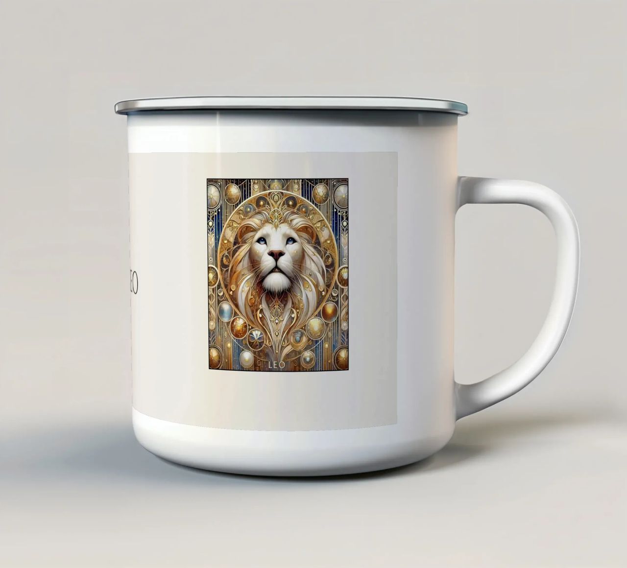 Sternzeichen Löwe tazza in smalto da Art-Nouveau-Dsg