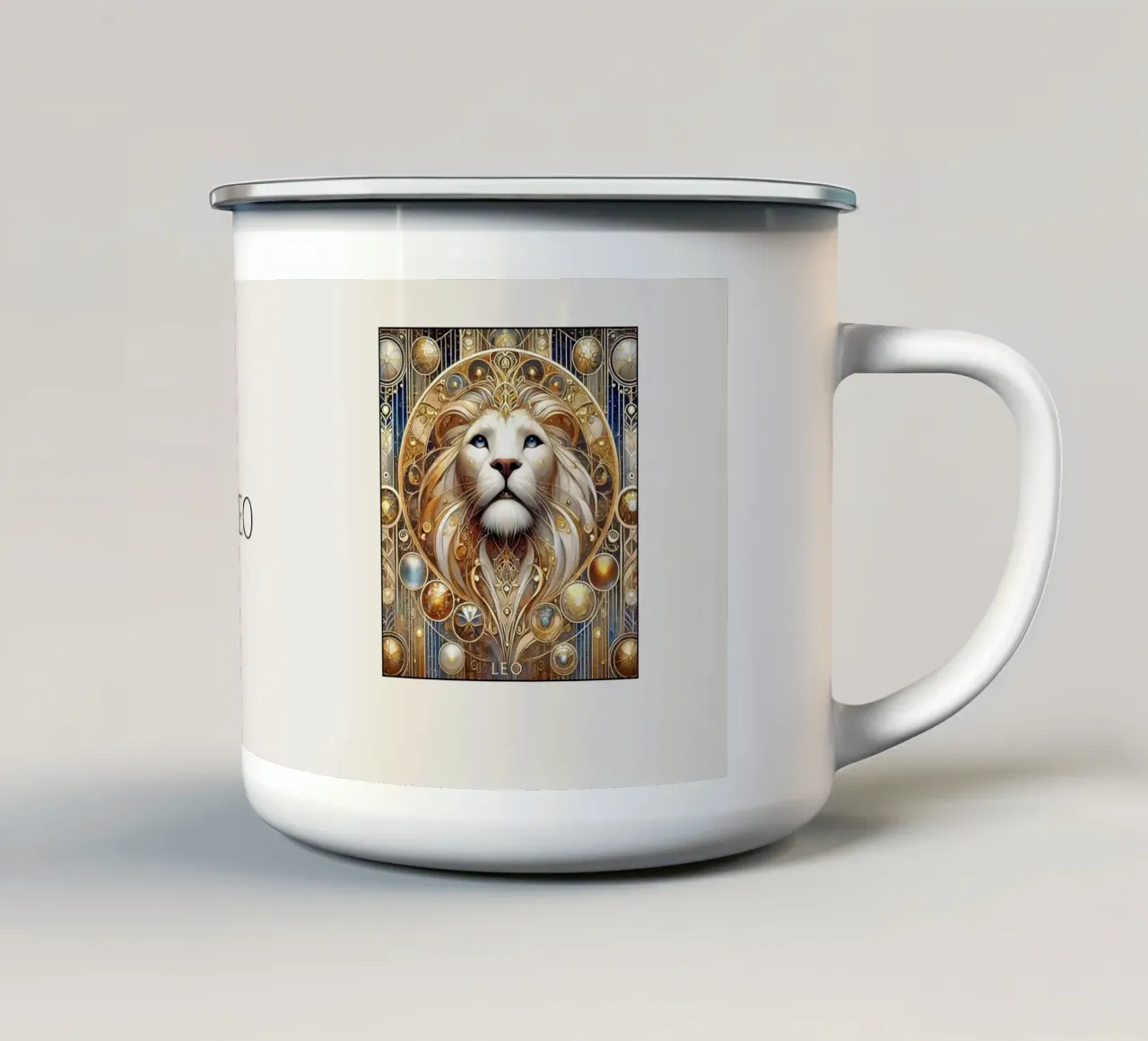 Sternzeichen Löwe tazza in smalto da Art-Nouveau-Dsg