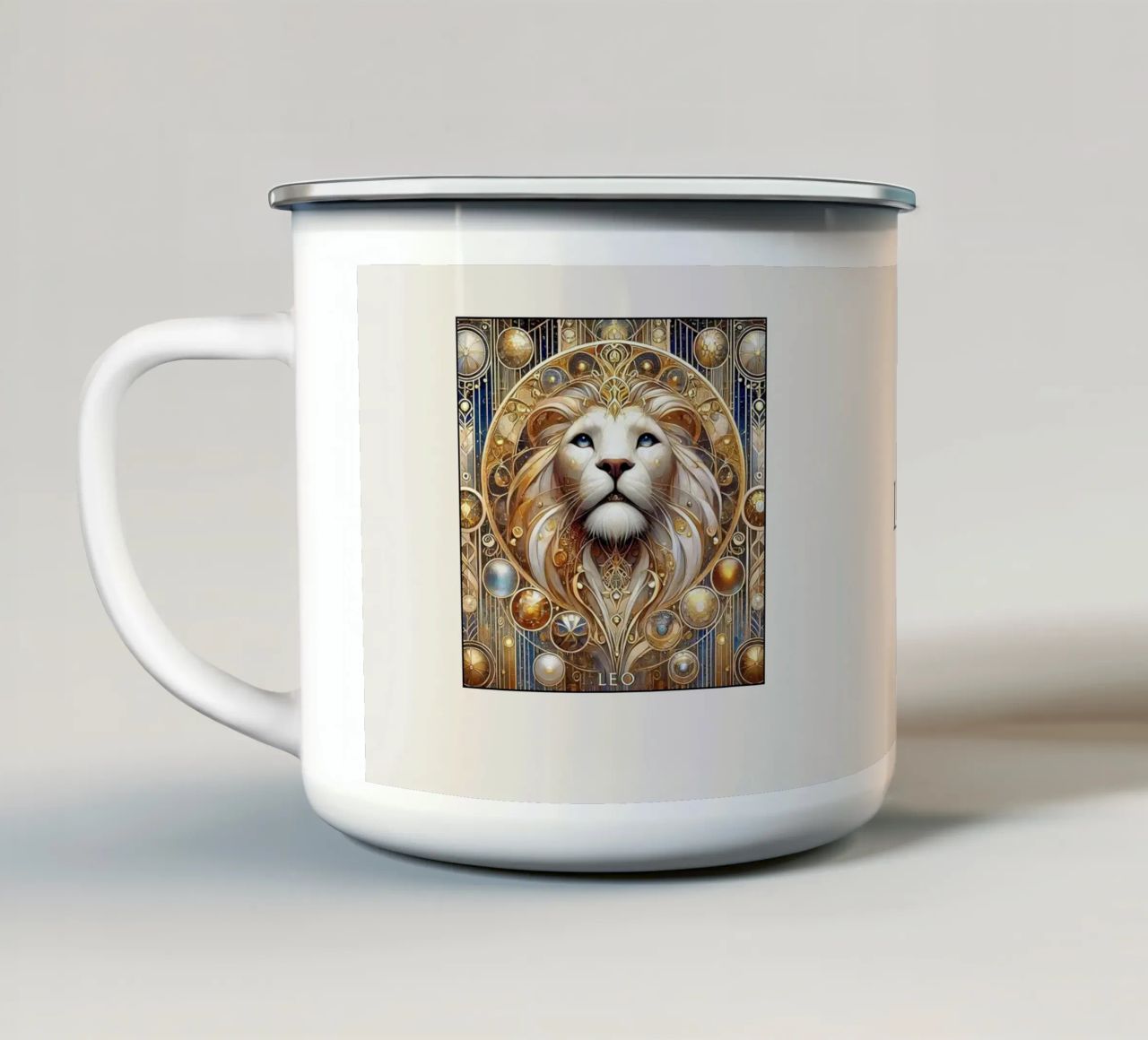 Sternzeichen Löwe tazza in smalto da Art-Nouveau-Dsg