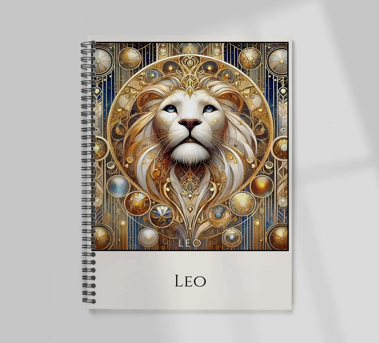 Sternzeichen Löwe carnet à spirale de Art-Nouveau-Dsg