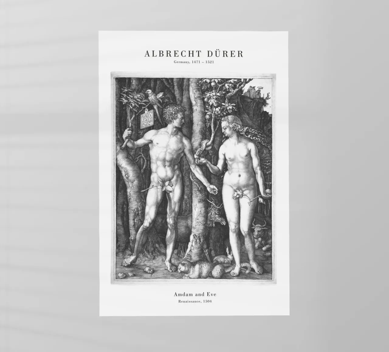 Albrecht Dürer - Adam und Eva pellicola backlit da Old Masters