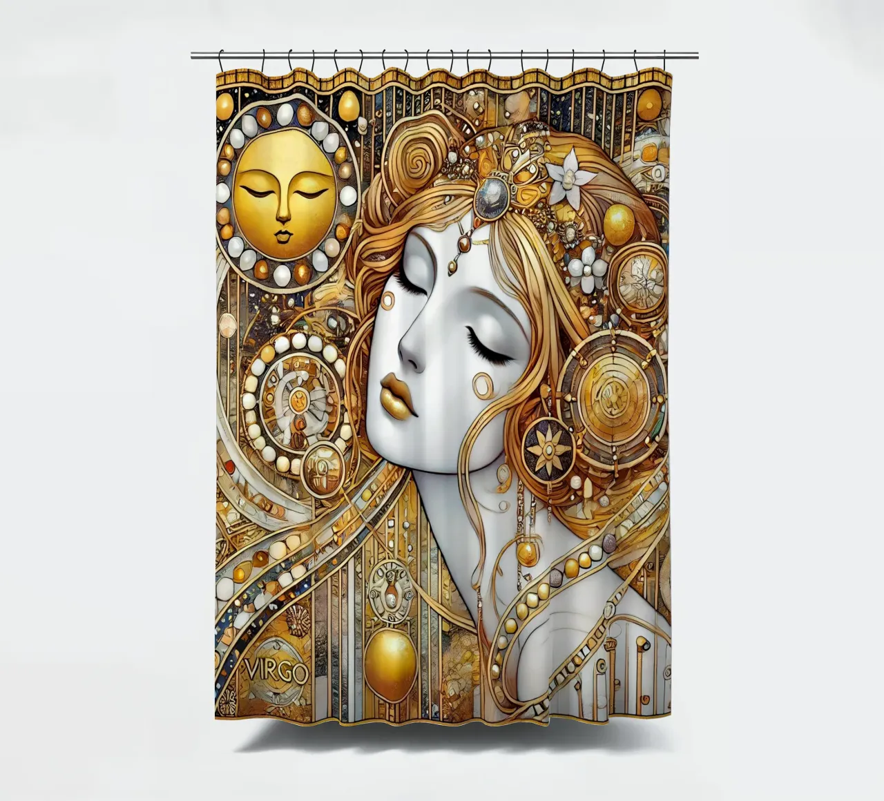 Sternzeichen Jungfrau Duschvorhang von Art-Nouveau-Dsg