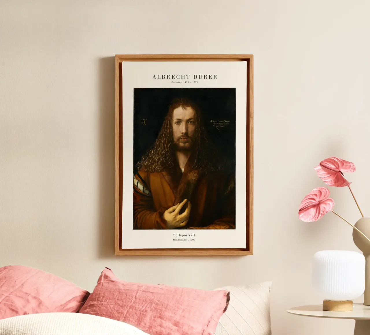 Albrecht Dürer - Selbstporträt tela con Cornice a cassetta da Old Masters