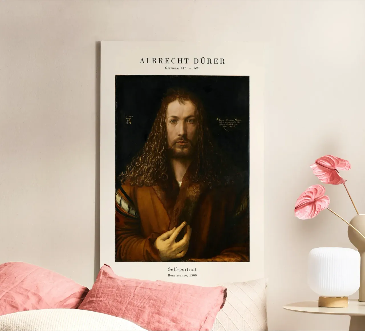 Albrecht Dürer - Selbstporträt tela con Cornice a cassetta da Old Masters