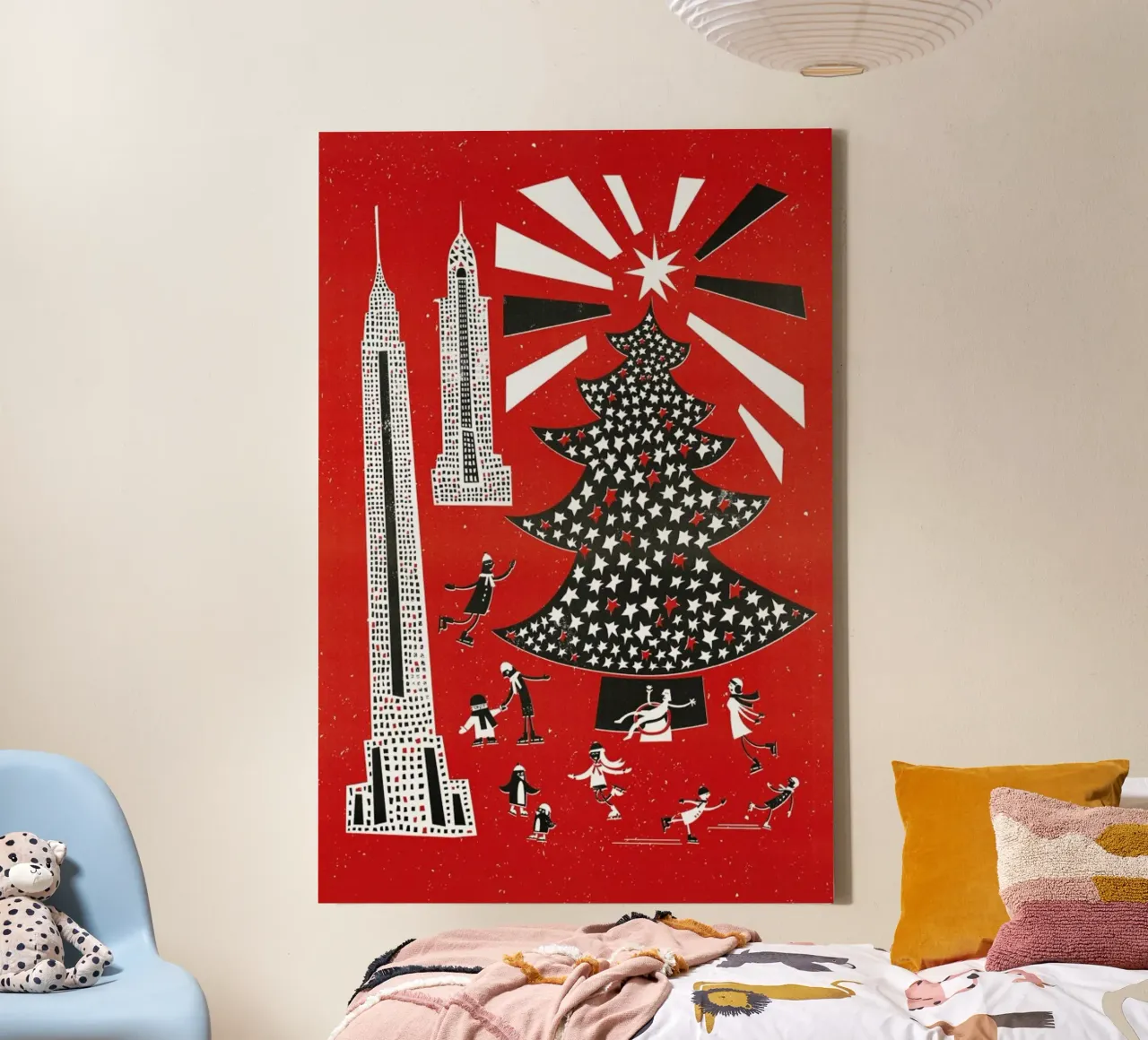 Christmas In New York tela con Cornice a cassetta da Fox & Velvet