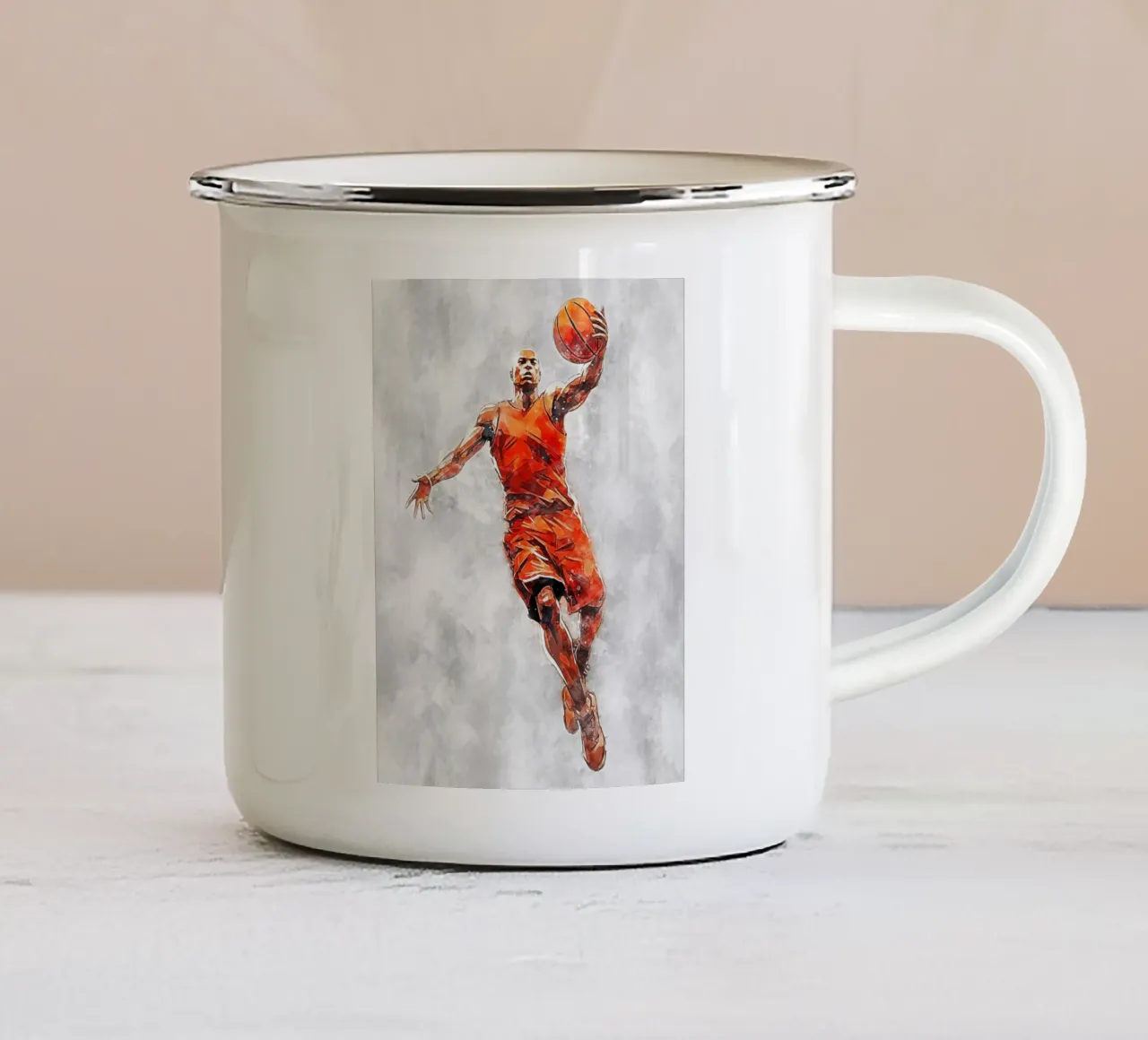 Basketball Color Gray B tazza in smalto da Mateo