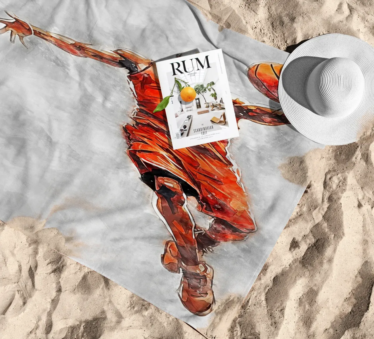 Basketball Color Gray B beach towel by Mateo