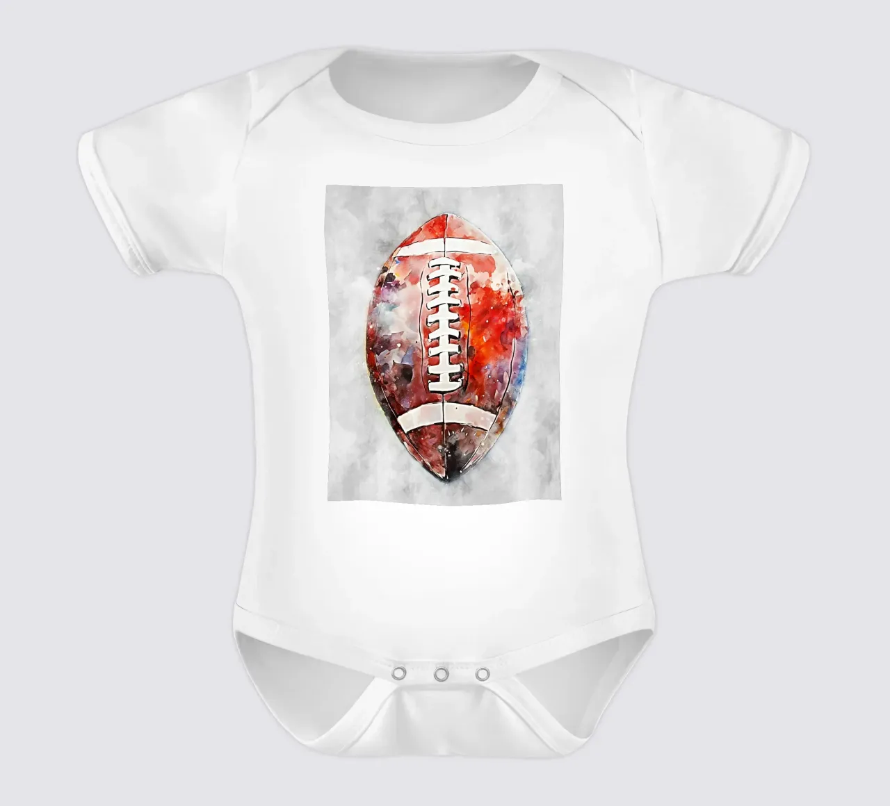 American Football Ball Color Gray A body neonato maniche corte da Mateo