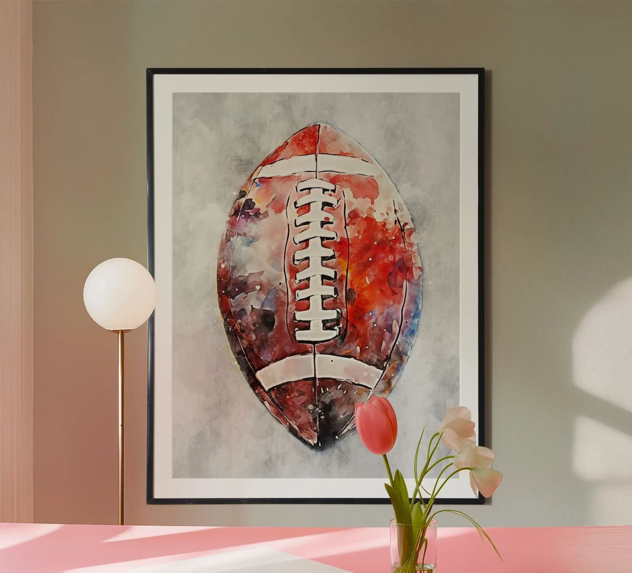American Football Ball Color Gray A poster de Mateo