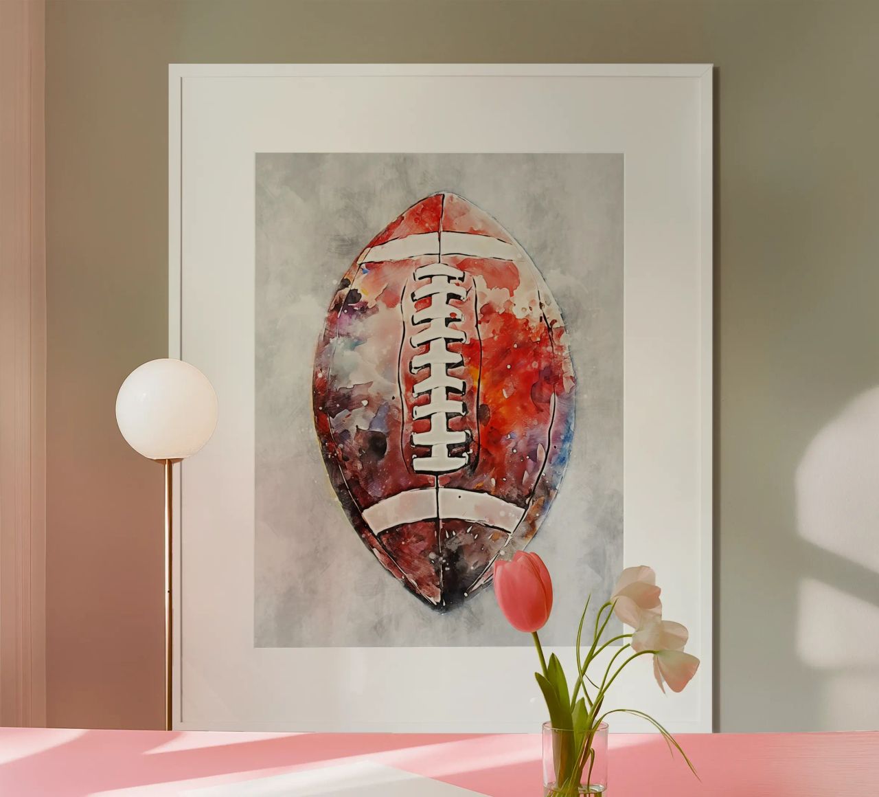 American Football Ball Color Gray A poster de Mateo