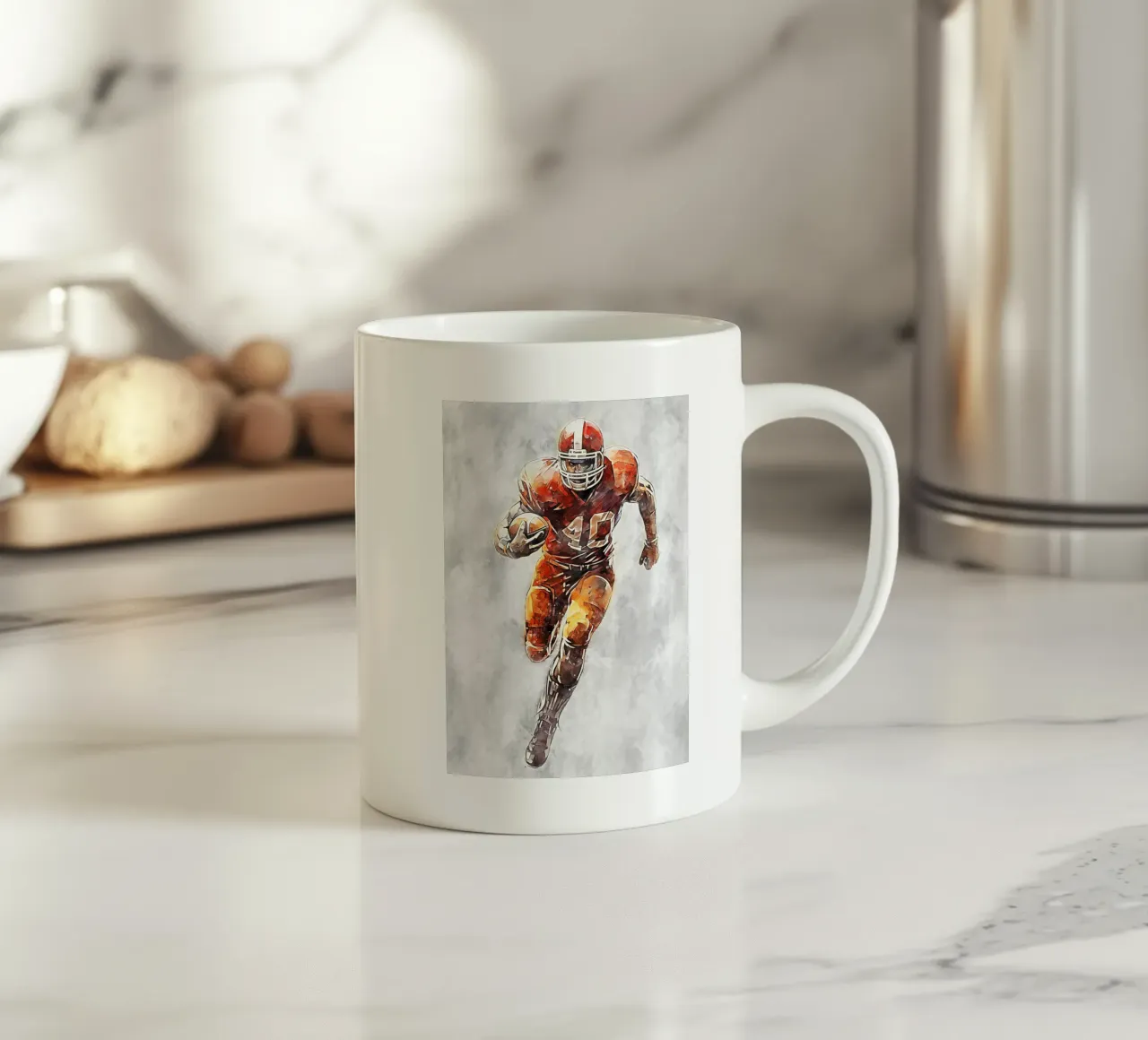 American Football Color Gray C tazza in ceramica da Mateo