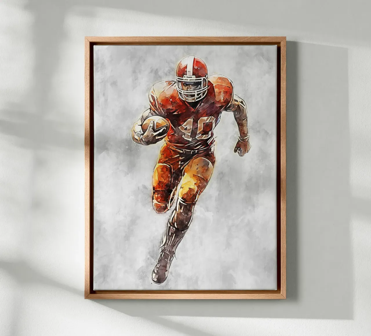 American Football Color Gray C tela con Cornice a cassetta da Mateo