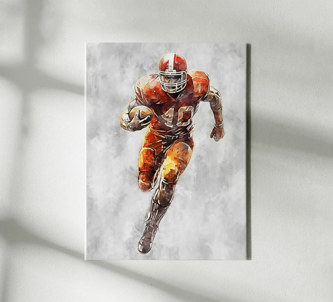 American Football Color Gray C tela con Cornice a cassetta da Mateo